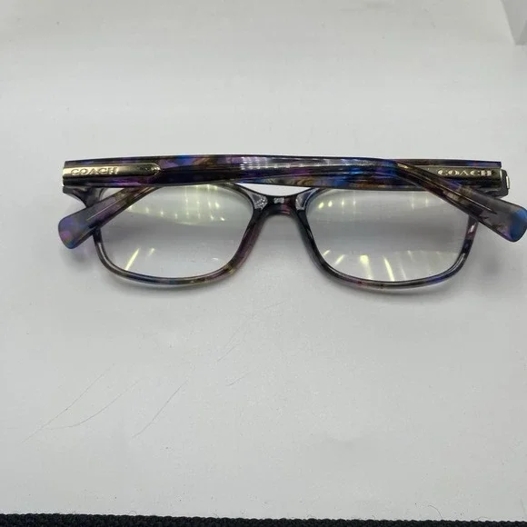 Coach Eyeglasses FRAMES ONLY HC6065 Cat Eye 51-17-135 Confetti Purple Brown 244